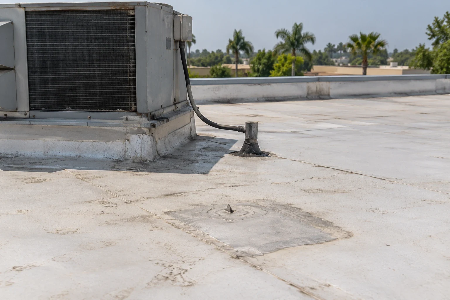 Commercial Roof Membrane Puncture Repair in Sunrise, FL